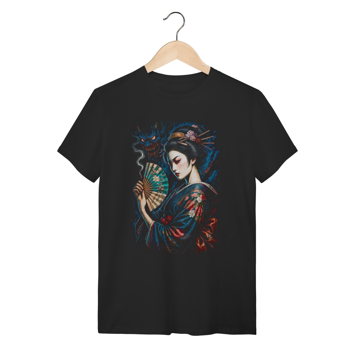 Nome do produto: Camiseta Geisha Soul & Oni Shadow - Dualidade Japonesa 