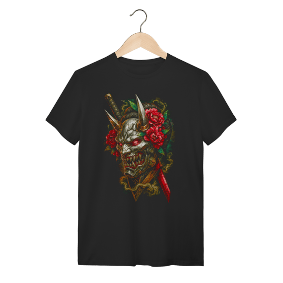 Camiseta Cyber Oni Mask - Peony & Blade 