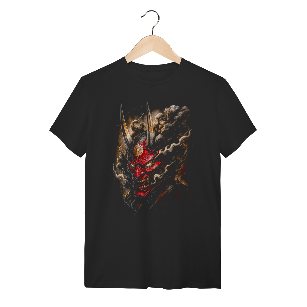Nome do produto: Camiseta Crimson Hannya - Smoke & Gold 