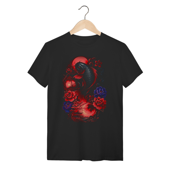 Camiseta Midnight Koi - Moon & Pagoda 