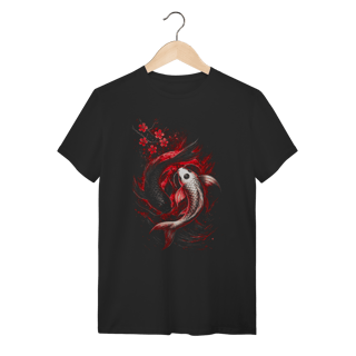 Camiseta Dual Koi - Yin Yang Balance & Cherry Blossom 