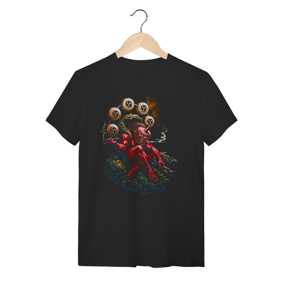 Nome do produto: Camiseta Mitologia Japonesa - Raijin Deus do Trovão 