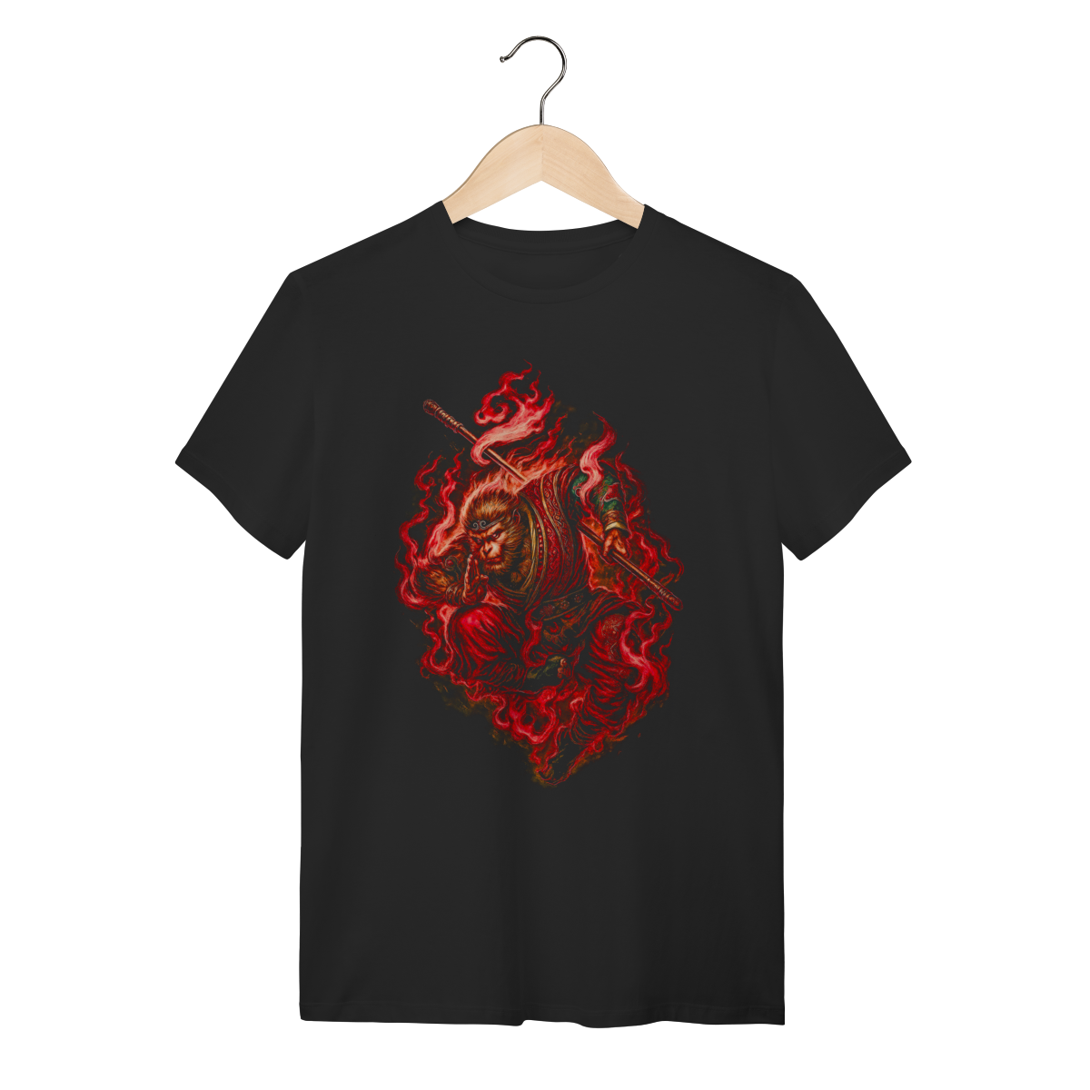 Nome do produto: Camiseta Algodão Premium - Sun Wukong Rei Macaco Flamejante 