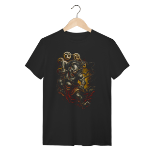 Camiseta Estampa Oriental - Oni do Trovão com Tambores Taiko 