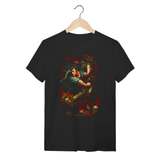 Nome do produto Camiseta Preta de Algodão Estampada - Lutador de Rua vs Demônio Oni