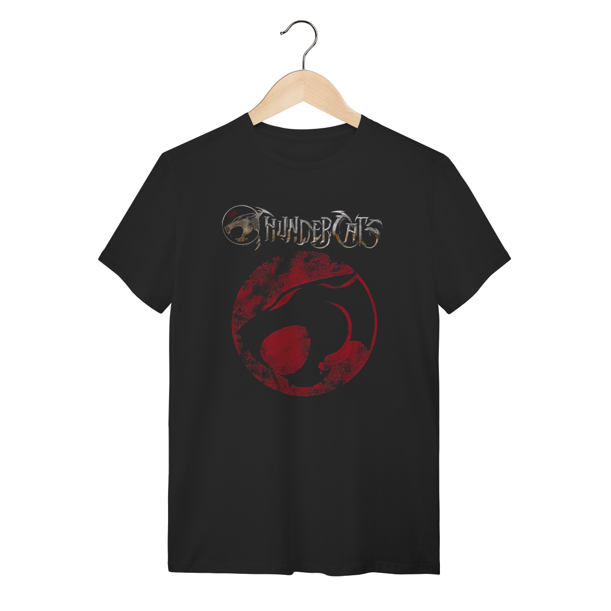 Nome do produto: Camiseta ThunderCats Logo Envelhecido Preta Algodão