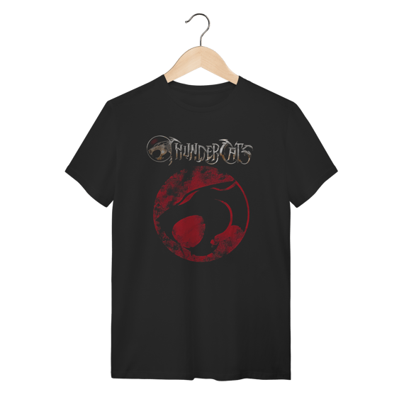 Camiseta ThunderCats Logo Envelhecido Preta Algodão