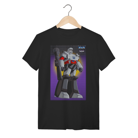 Camiseta Megatron Transformers Preta 100% Algodão Retrô