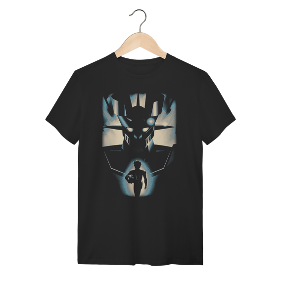 Camiseta Mazinger Z e Koji Kabuto Preta Algodão Retrô