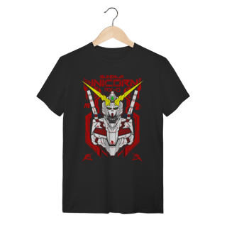Camiseta Gundam Unicorn RX-0 Mecha Preta 100% Algodão