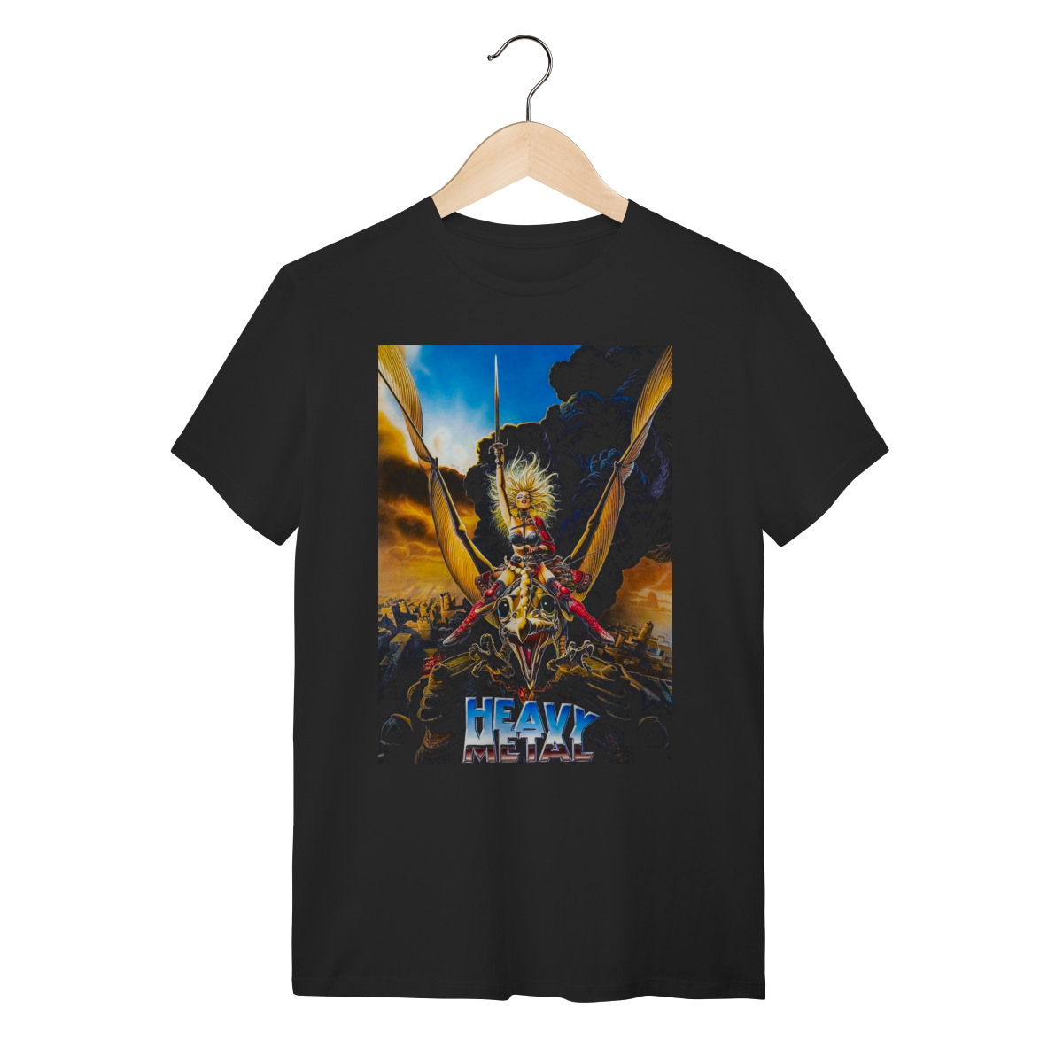 Nome do produto: Camiseta Heavy Metal Filme 1981 Taarna Preta Algodão