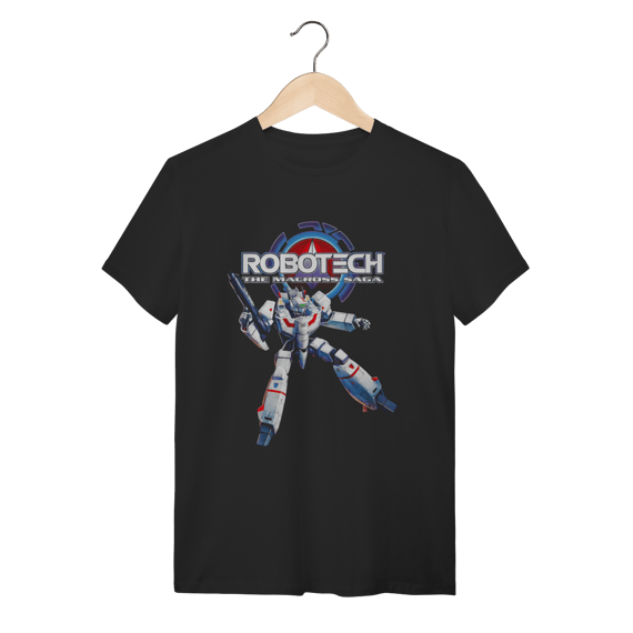 Camiseta Robotech The Macross Saga Preta 100% Algodão