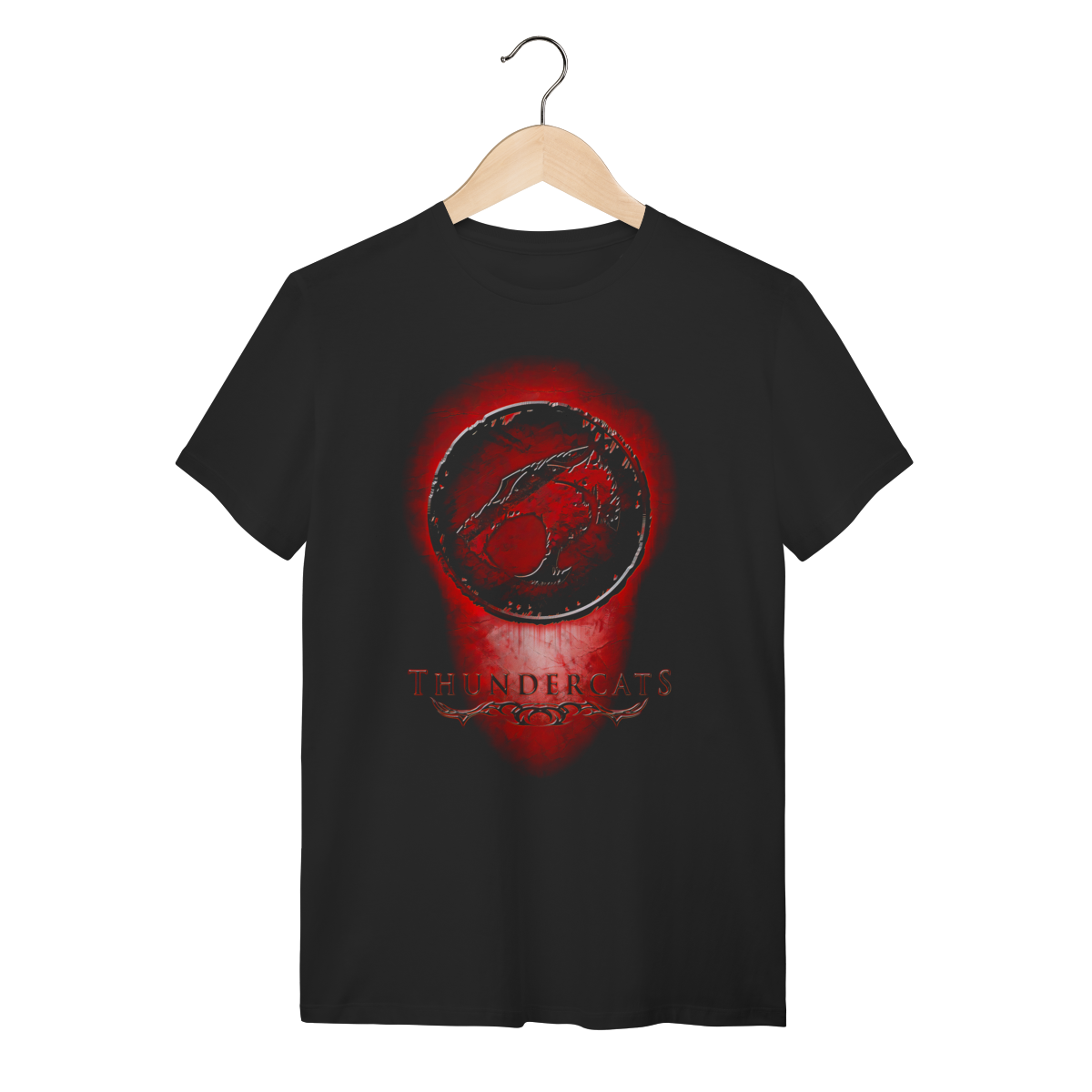 Nome do produto: Camiseta ThunderCats Logo Vermelho 3D Preta Algodão