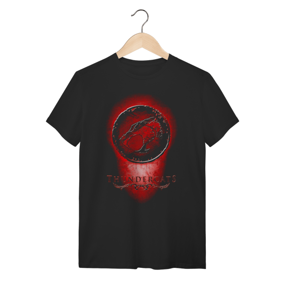 Camiseta ThunderCats Logo Vermelho 3D Preta Algodão
