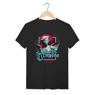 Nome do produto Camiseta Preta Algodão Synthetic Dream - Estilo Vaporwave Aesthetic
