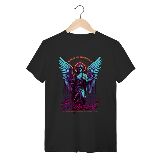 Camiseta Streetwear Arcanjo São Gabriel - Preta 100% Algodão