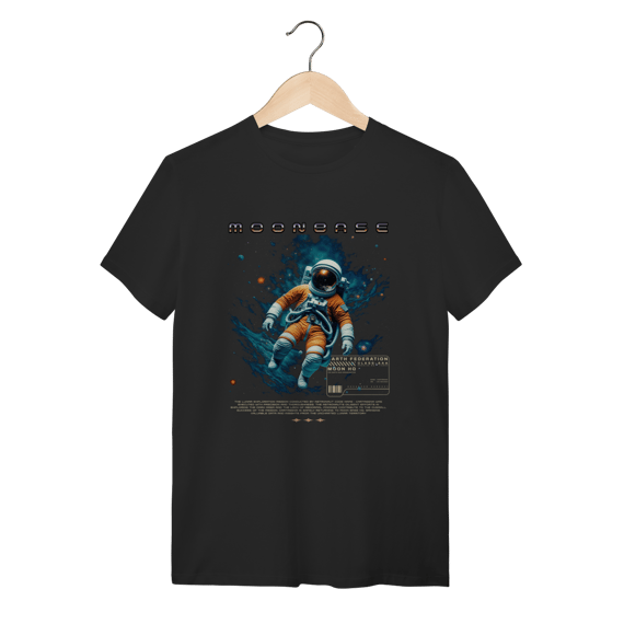 Camiseta Moonbase Astronaut - Streetwear Algodão Preto