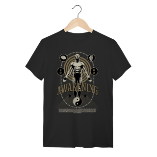 Camiseta Preta Algodão Awakening Inner Truth - Estilo Zen e Equilíbrio