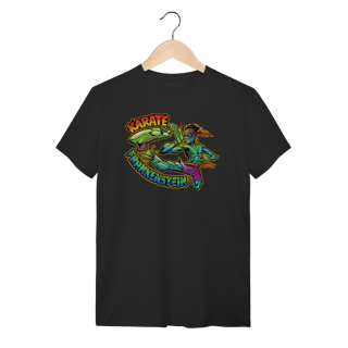 Camiseta Preta Karate Frankenstein - Algodão Estilo Geek Streetwear