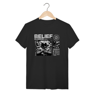 Camiseta Preta Algodão Astronauta Belief Blossom Aesthetic Streetwear