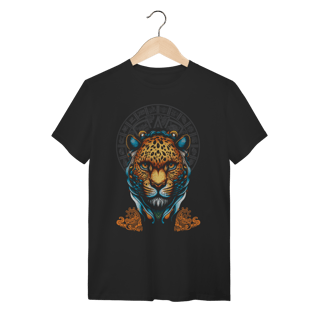 Camiseta Onça Pintada Calendário Asteca Estampa Tribal Algodão