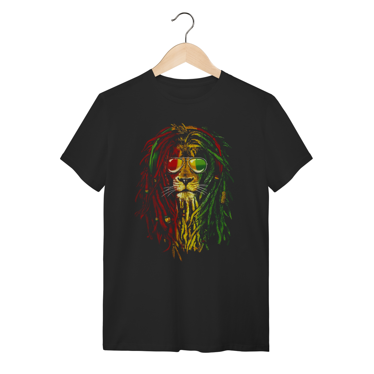 Nome do produto: Camiseta Leão Reggae Dreadlocks Cores Rasta Algodão 