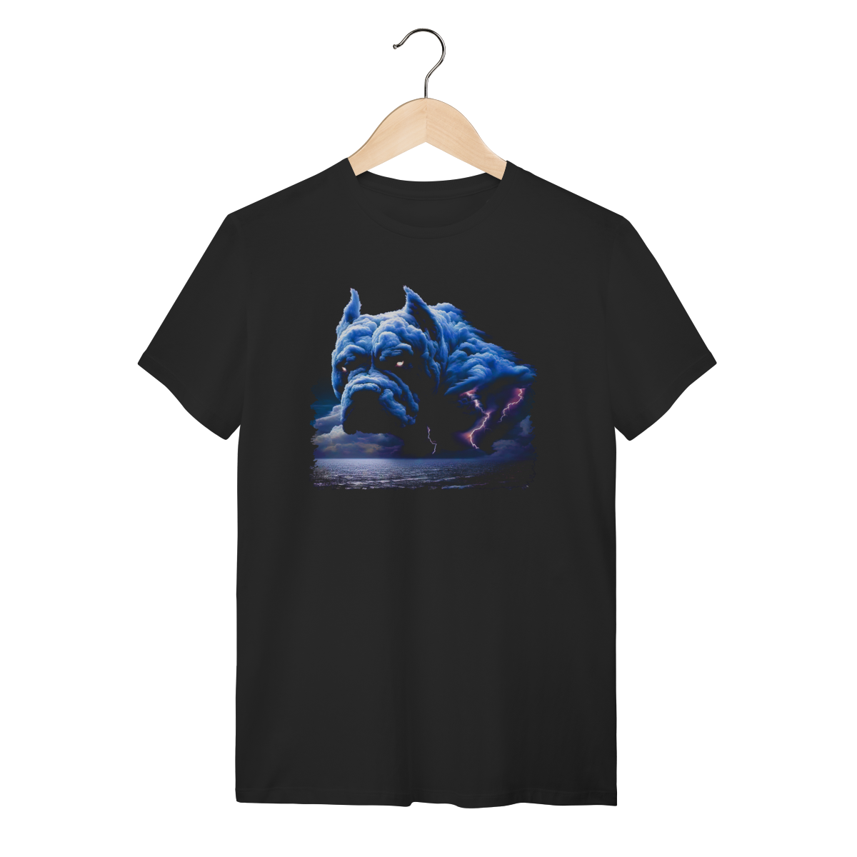 Nome do produto: Camiseta Pitbull Tempestade de Raios Estampa Surrealista Algodão