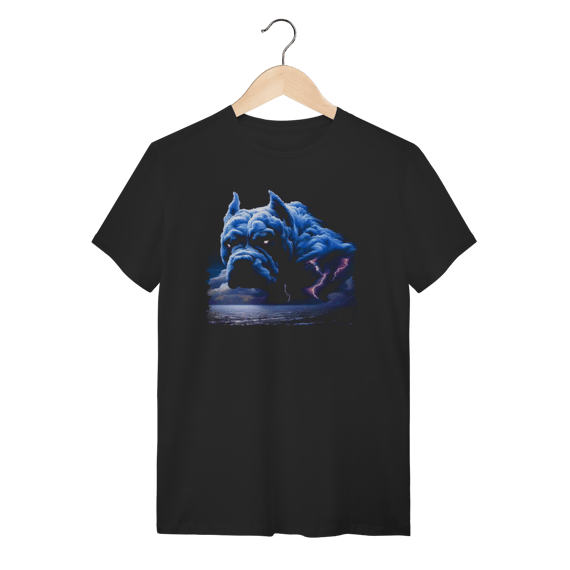 Camiseta Pitbull Tempestade de Raios Estampa Surrealista Algodão