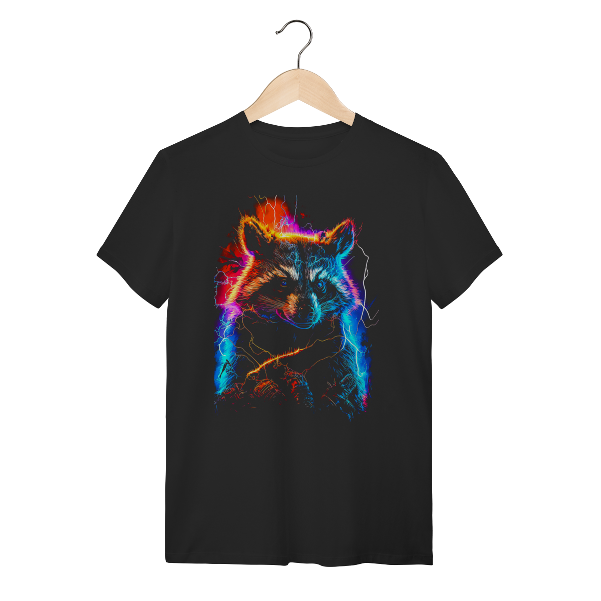 Nome do produto: Camiseta Guaxinim Neon Eletrizante 