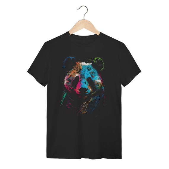 Camiseta Urso Panda Colorido Pop Art - Moda Casual Criativa