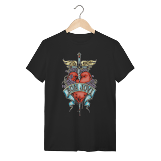 Camiseta Bon Jovi Rock Band Preta 100% Algodão 