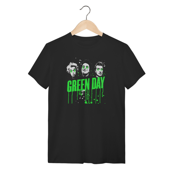 Camiseta Green Day Punk Rock - Estampa Trio Neon - Algodão Premium