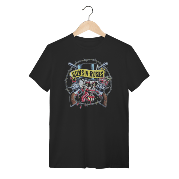 Camiseta Guns N' Roses Skull & Guns - Rock n' Roll Clássico