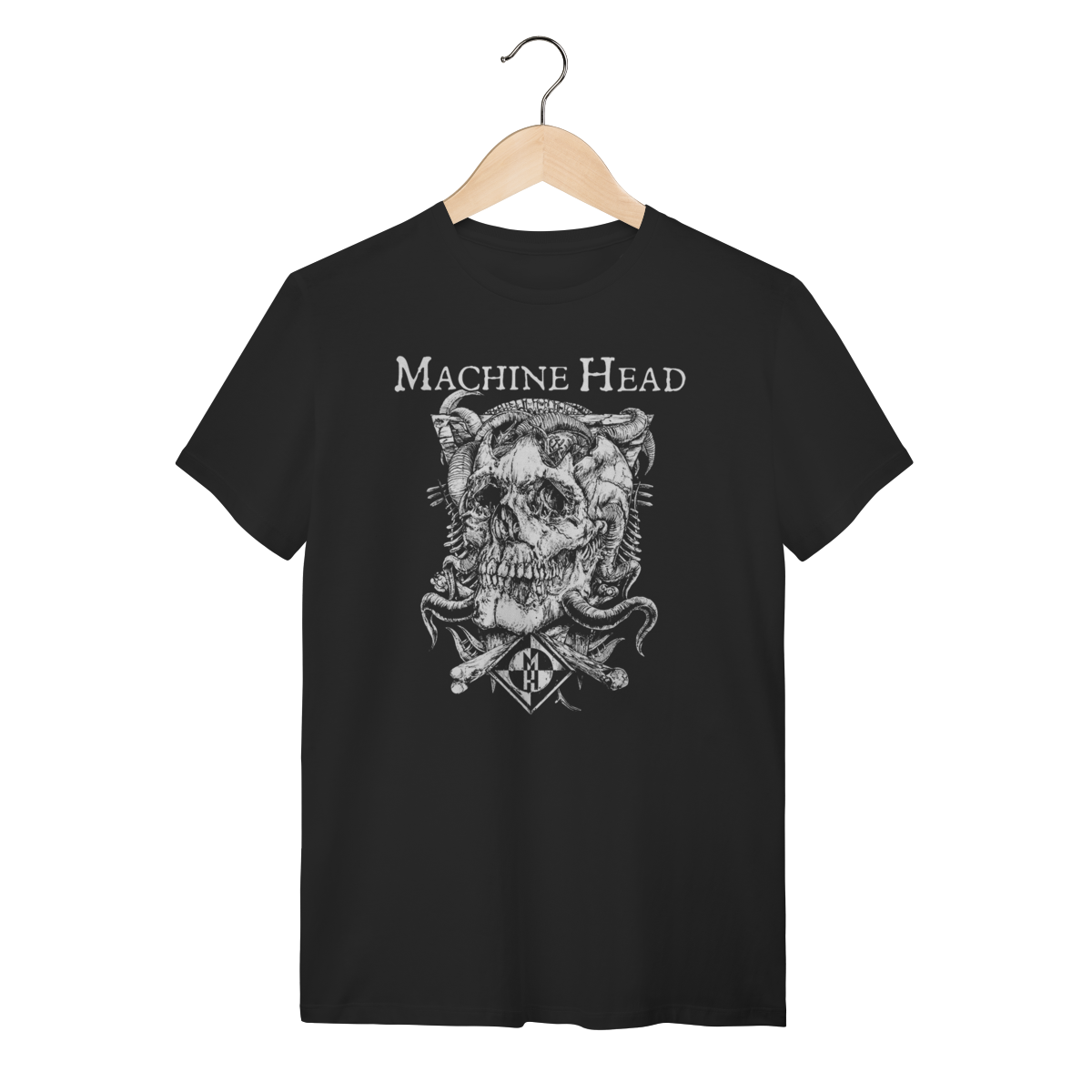 Nome do produto: Camiseta Machine Head Skull Art - Metal Moderno e Streetwear