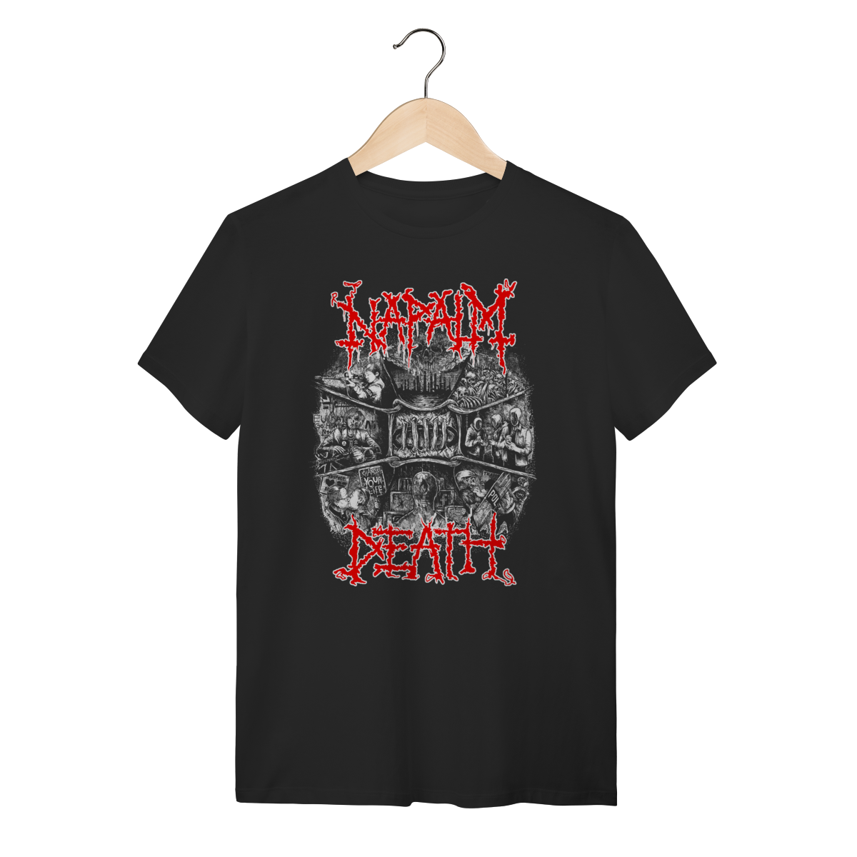 Nome do produto: Camiseta Napalm Death Grindcore Masculina Preta Algodão