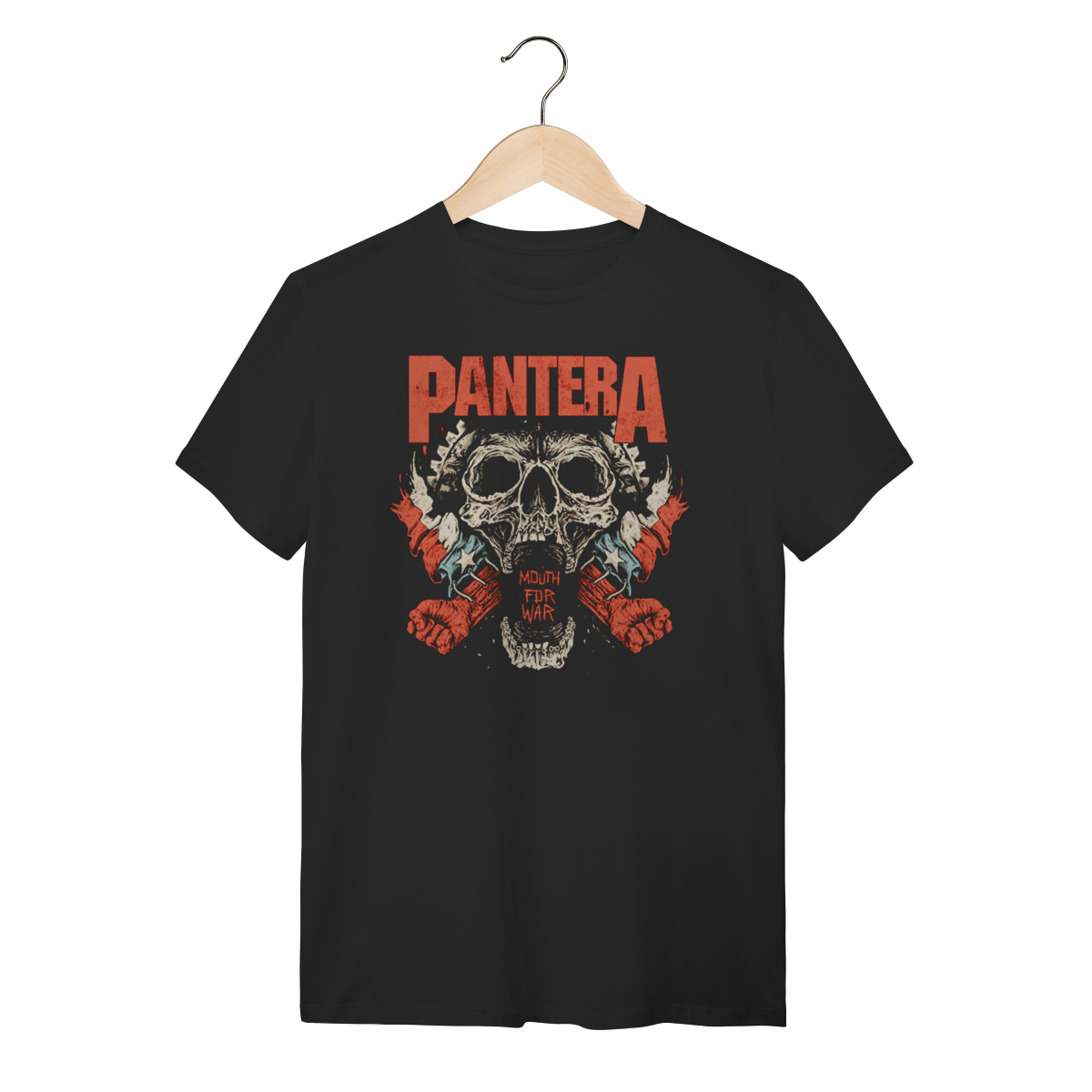 Nome do produto: Camiseta Pantera Mouth For War - 100% Algodão Rock Metal