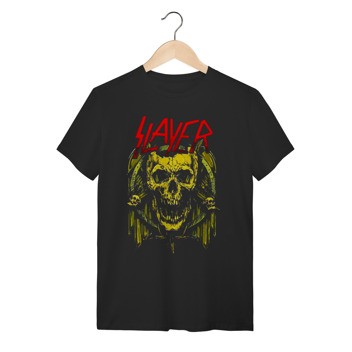 Nome do produto: Camiseta Slayer Eagle Skull - Thrash Metal Raiz Algodão