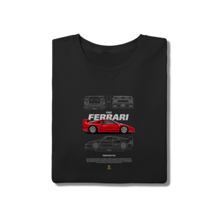 Nome do produto Camiseta Ferrari F40 Vermelha - Estampa Blueprint Ícone Supercarro