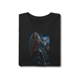 Nome do produto Camiseta Rock n' Roll Caveira Guitarrista no Cemitério - 100% Algodão