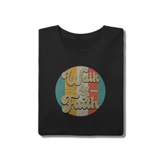 Nome do produto Camiseta Walk by Faith - Caminhe pela Fé - Estampa Vintage