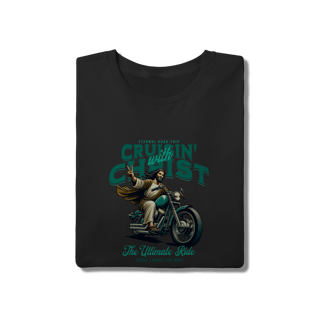Nome do produto Camiseta Cristã Biker Cruisin' with Christ - Retrô Motorbike