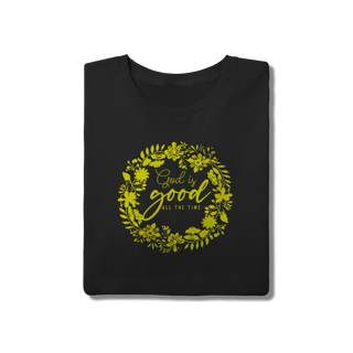 Nome do produto Camiseta God is Good All The Time - Floral Minimalista Amarela