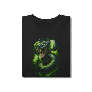 Nome do produto Camiseta Acid Viper - Neon Green Snake Art 