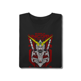 Nome do produto Camiseta Gundam Unicorn RX-0 Mecha Preta 100% Algodão
