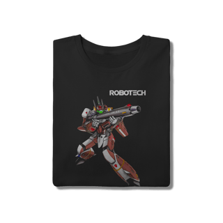 Nome do produto Camiseta Preta Robotech Mecha Algodão Tradicional