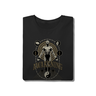 Nome do produto Camiseta Preta Algodão Awakening Inner Truth - Estilo Zen e Equilíbrio