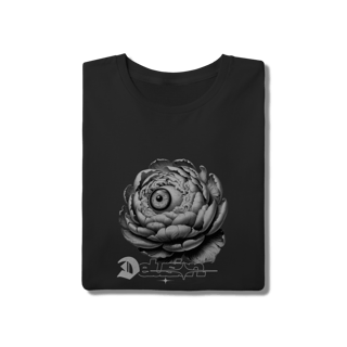 Nome do produto Camiseta Preta Delusion State - Algodão Dark Aesthetic Flor e Olho