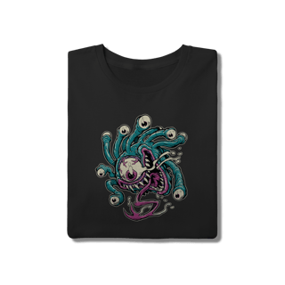Nome do produto Camiseta Preta 100% Algodão Estampa Monstro Beholder Geek