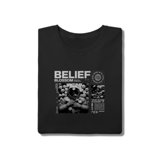 Nome do produto Camiseta Preta Algodão Astronauta Belief Blossom Aesthetic Streetwear