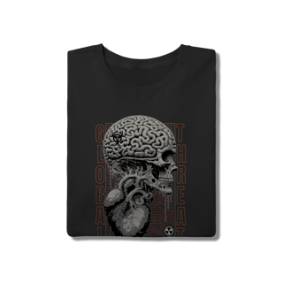 Nome do produto Camiseta Preta Algodão Caveira Cérebro Global Threat Dark